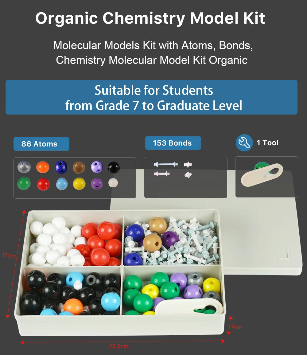 Organic Chemistry Model Kit (240 PCS) - Molecular Models Kit with Atoms, Bonds, Chemistry Molecular Model Kit Organic