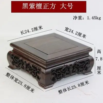 Top Wooden Pedestal Display Stand Coffee Tea Sets Miniature Base for Figurines Vases Flower Pots Incense Burner Home Decor