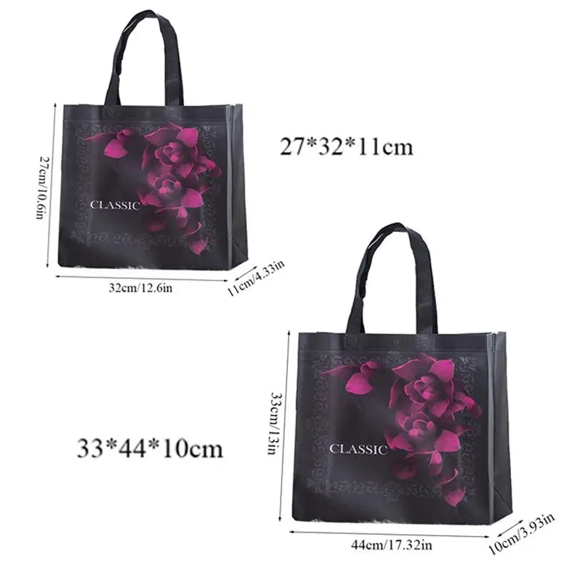 Eco Bag Flower Print Foldable Shopping Bag Reusable Tote Pouch Eco Travel Groccery Bags Female Non-woven Canvas Shopping Bags