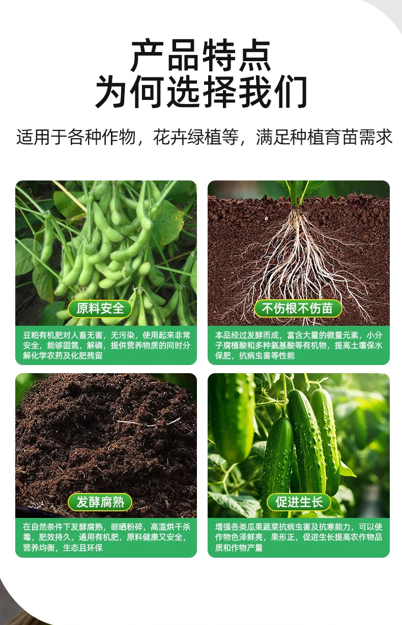Soybean Meal Organic Fertilizer for Home Vegetable Garden Fermentation and Rotten Potted Vegetable Plants Organic Bacteria