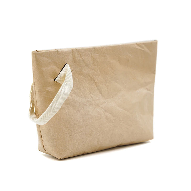 Eco - conscious & Fashion Cosmetic Bag Lightweight Durable Retro Paper Makeup Bag A Good Travel Companion