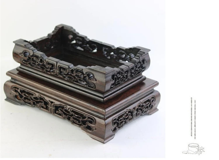 Top Wooden Pedestal Display Stand Coffee Tea Sets Miniature Base for Figurines Vases Flower Pots Incense Burner Home Decor