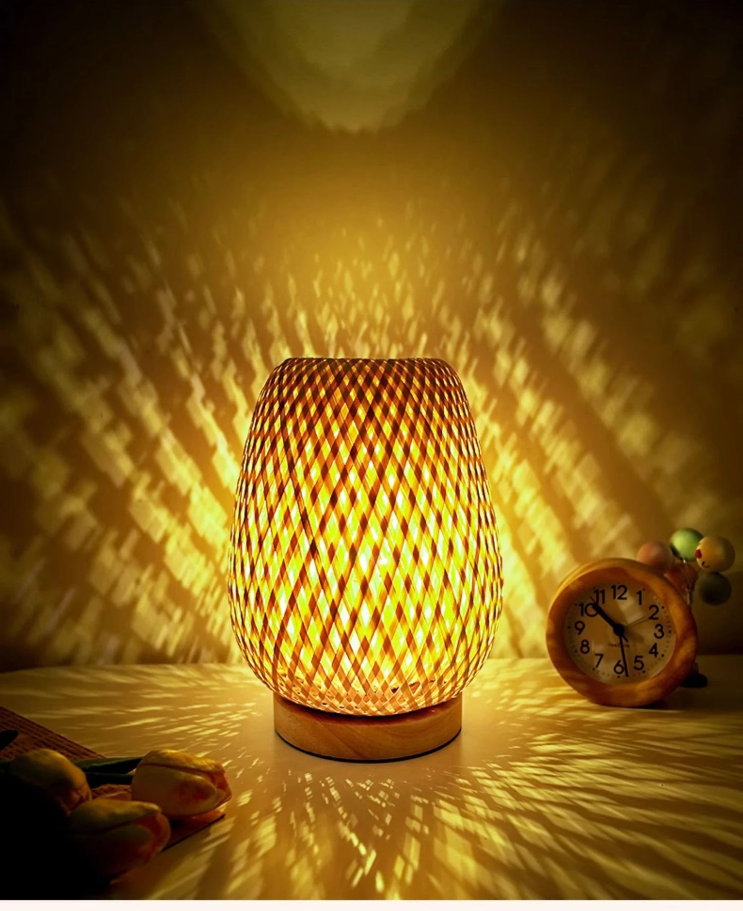 Bamboo Woven ProductsSimple Bedroom Study Table Lamp Bedside Table Lamp Bamboo art Warm Decoration Desktop Japanese Lamp