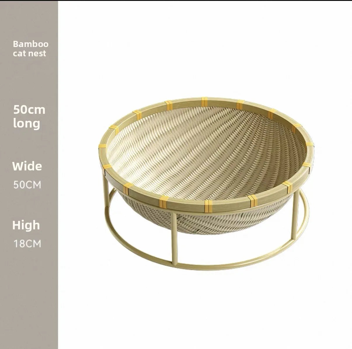 Bamboo Woven Cat Bed Moisture-proof Washable and Breathable Cats Beds and Furniture Wear Resistant Pet Products Cat Accessories
