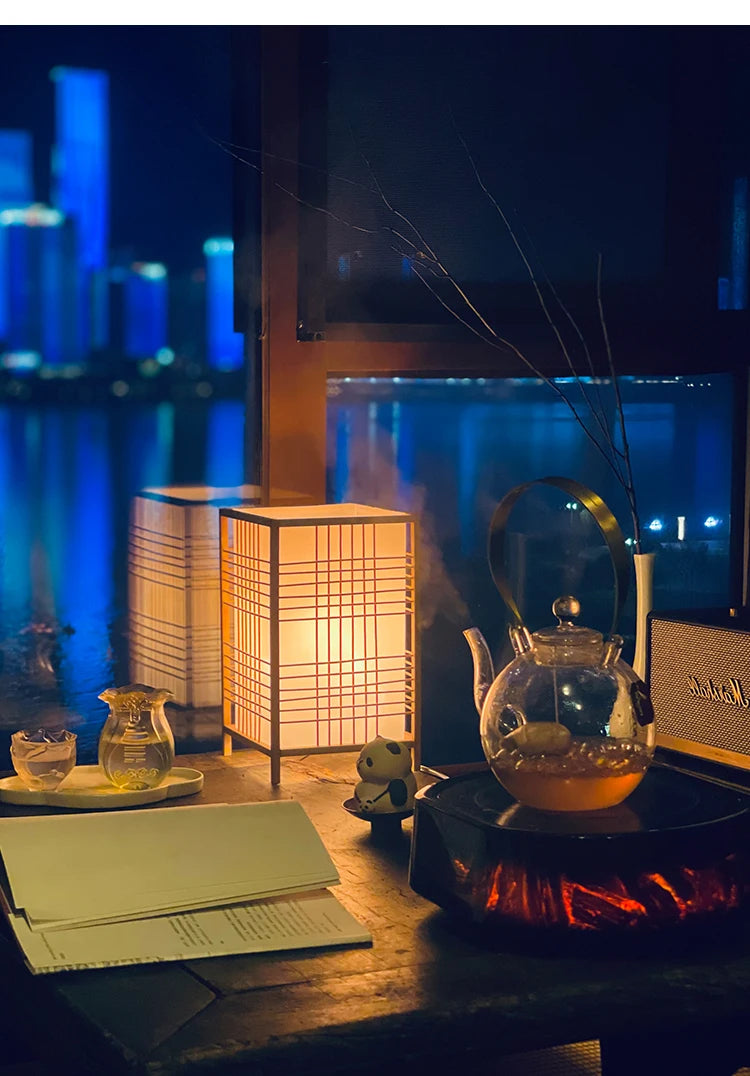 Bamboo Woven ProductsSimple Bedroom Study Table Lamp Bedside Table Lamp Bamboo art Warm Decoration Desktop Japanese Table Lamp