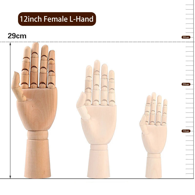Wooden Hand Man Wood Drawing Mannequin Rotatable Modle Artist Movable Limbs Human Male Miniatures Figurines Decoration Crafts