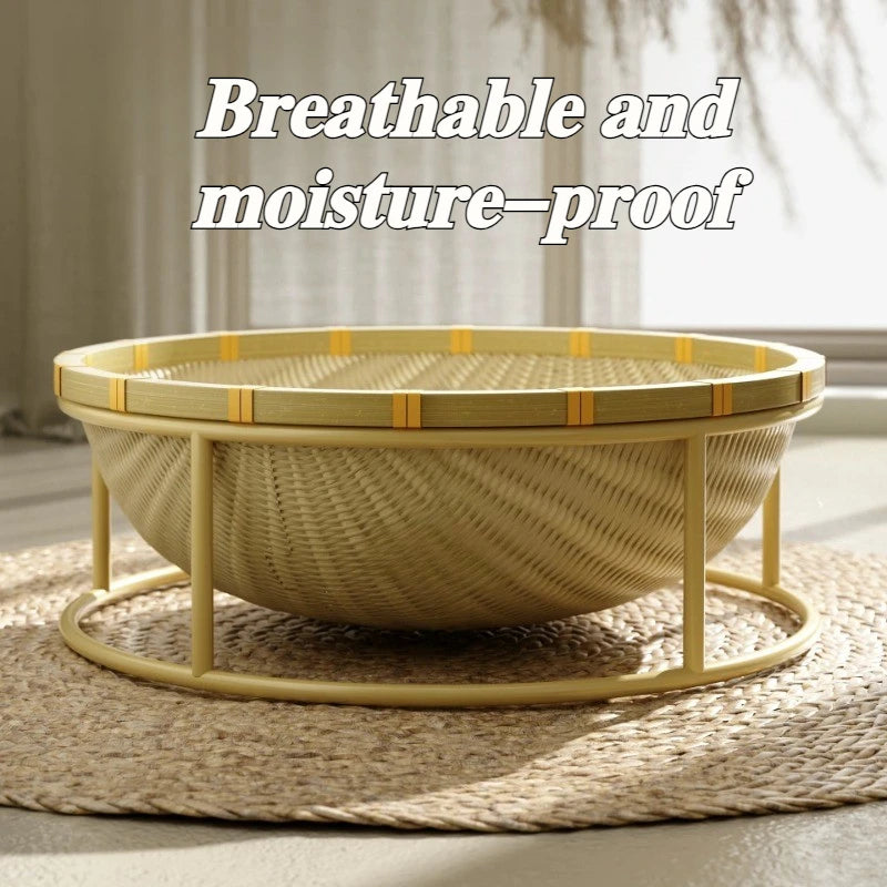 Bamboo Woven Cat Bed Moisture-proof Washable and Breathable Cats Beds and Furniture Wear Resistant Pet Products Cat Accessories