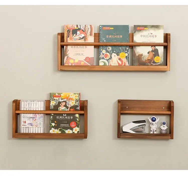 Wood Nursery Book Shelf Wall Mounted,Floating Bookshelf for Kids Room,Toys and Books Storage Organizer Bookshelves for Bedroom