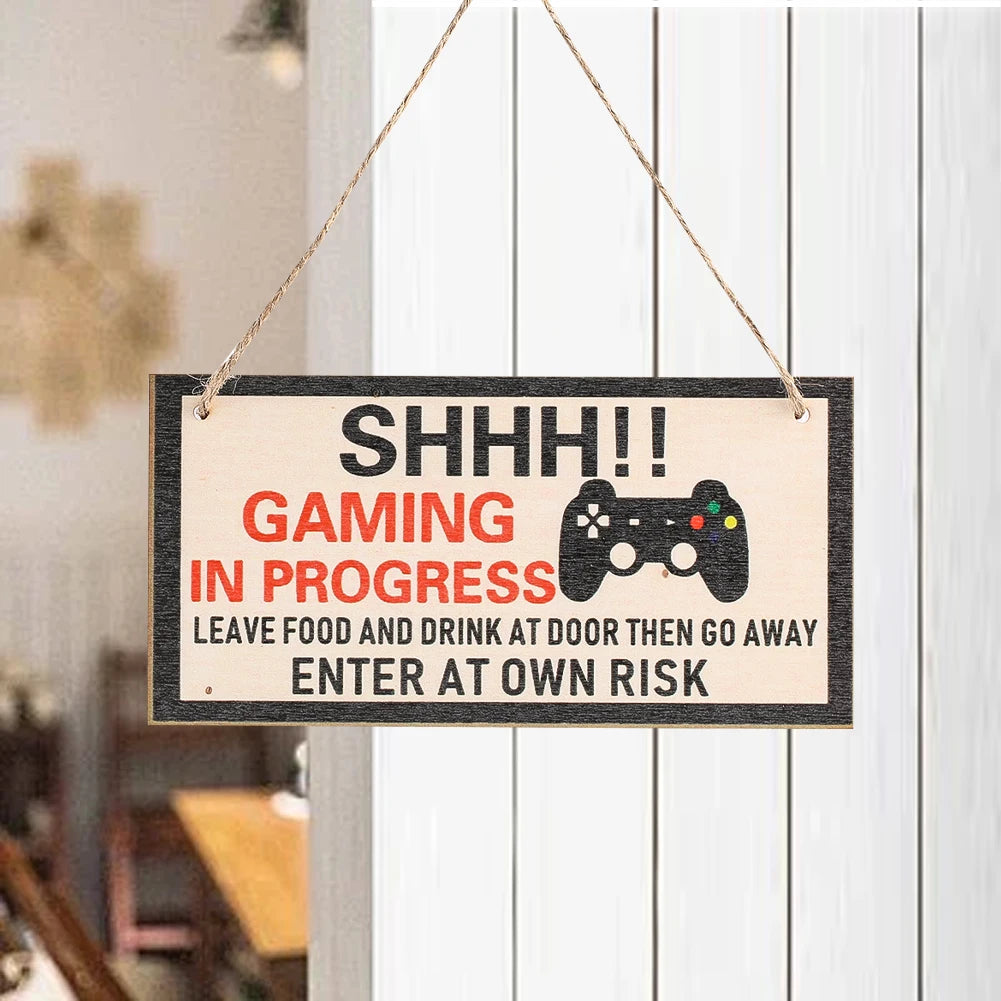 Wooden Notice Board Aesthetic Room Decor Home Wall Hanging Player Game Warning Sign Room Decoration DIY Friendship Pendant Gift