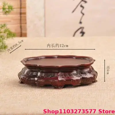 Natural Solid Wood Display Stand for Incense Burner Sculpture Figurine Handicraft Home Decor Display Base Vase Holder