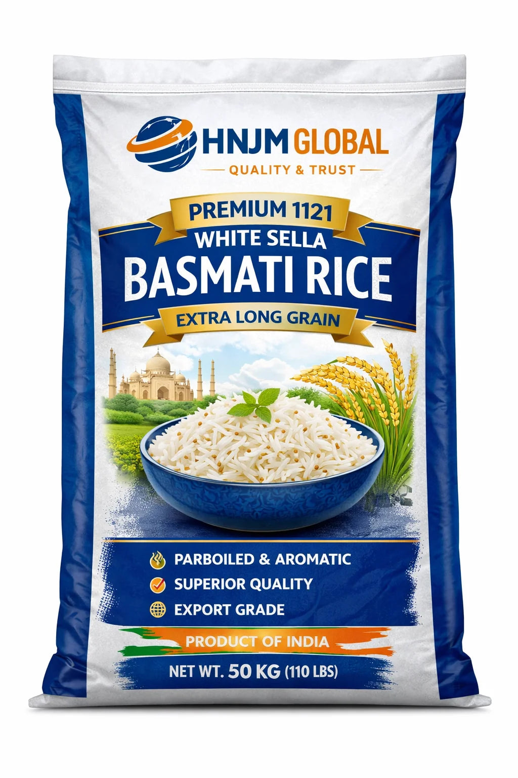 Direct Factory Supply of Indian 1121 Basmati Rice Medium-Grain Organic Fresh Aged White Rice Export Quality and Price