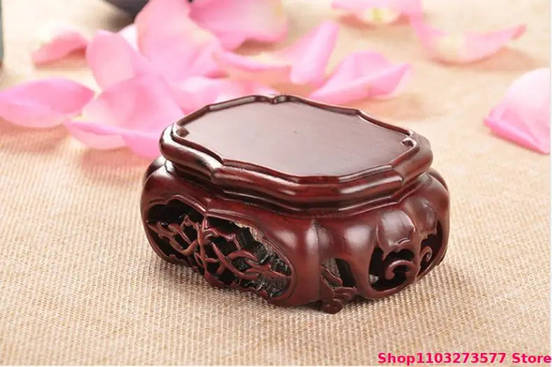Natural Solid Wood Display Stand for Incense Burner Sculpture Figurine Handicraft Home Decor Display Base Vase Holder