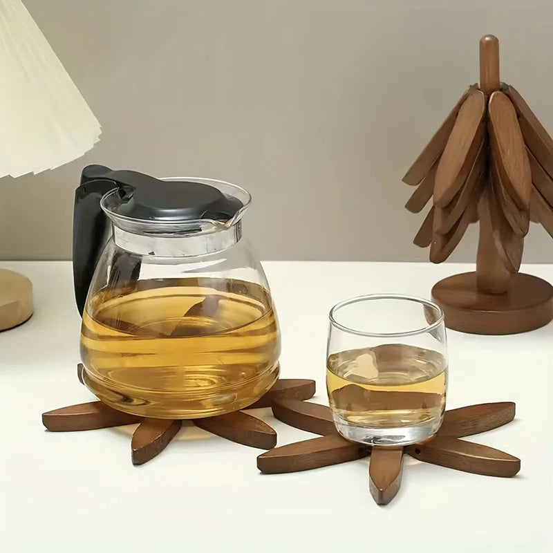 Tree Design Stand Bamboo Wooden Trivets Decorative Anti Scald Heat Resistant Table Mat Coaster Wood   Placemats Pot