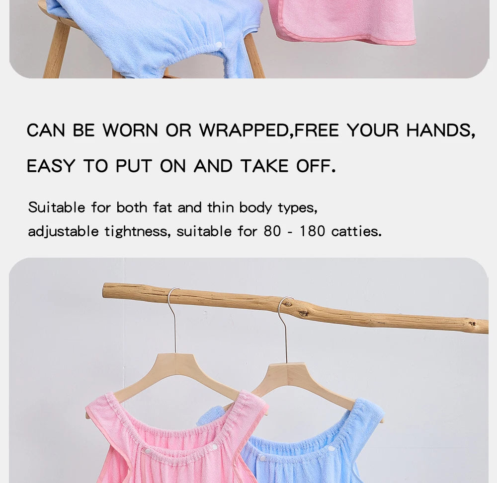 Bamboo Fiber Bath Towel Household Women Wearable Wrap Adults Absorb Water Dry Hair Skirt Long Style Bathroom Washable Bathrobe