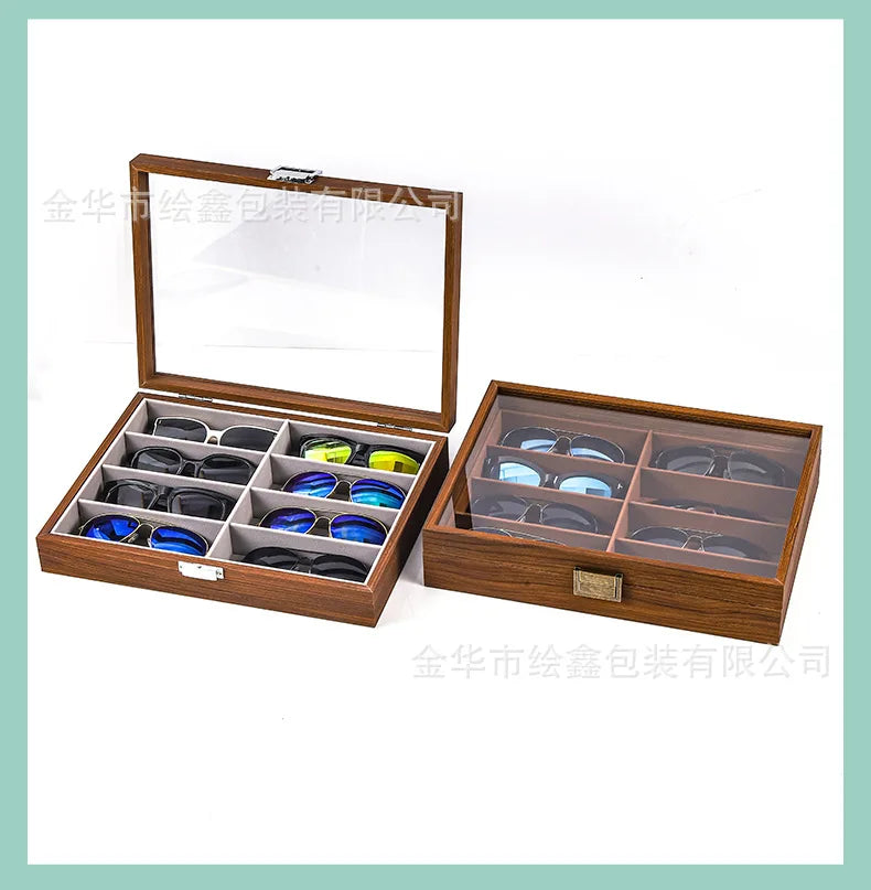 wooden watch storage and display box made of black walnut wood, multi-functional case for collecting watches, jewelry