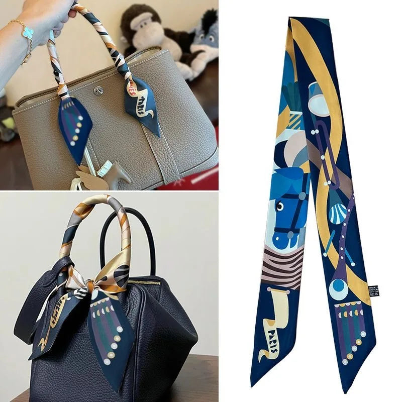 Colorful Horse Print Scarf Long Strip Ribbon Korean Style Multi-use Women Accessories Hair Bandana Bag Wrap Neckwear New Arrival