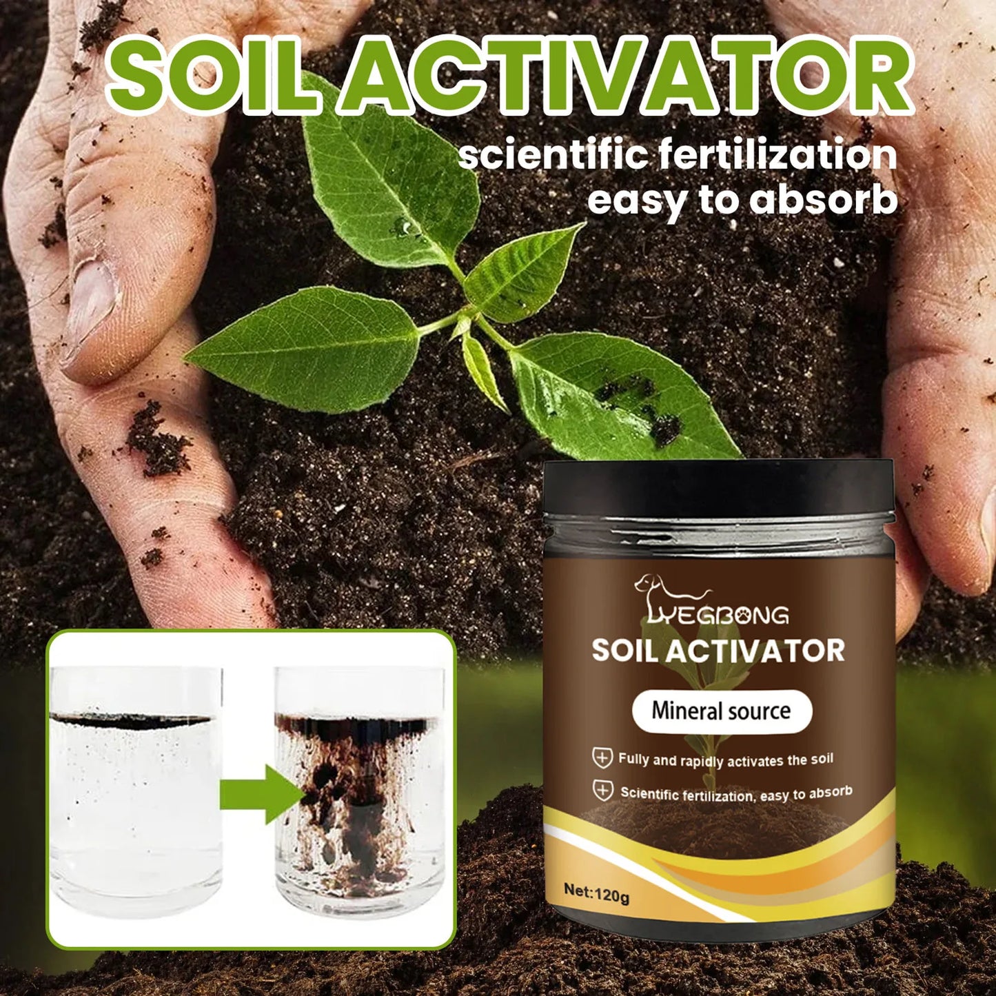 Soil Activator Organic Plant Growth Supplement Root Stimulant Fertilizer Enhances Nutrients Promotes Healthy Gardening Care
