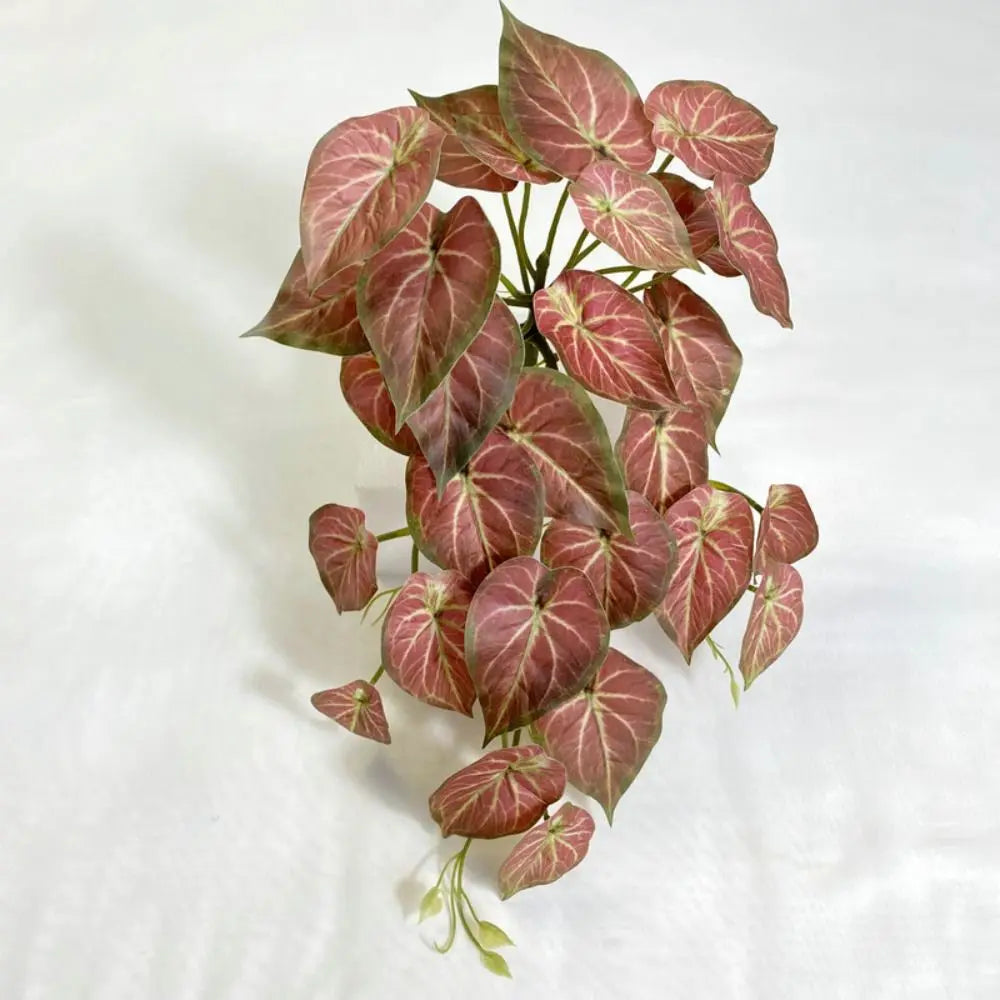 Green Plant Artificial Green Plant Leaves Plastic Realistic Simulation Epipremnum Plant Handmade Real Touch Fake Hanging Plants