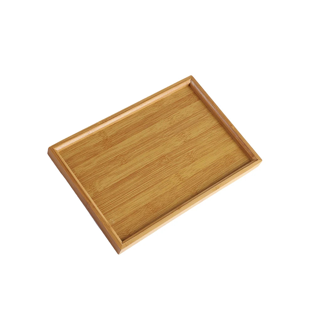 Bamboos Wood Rectangular Tea Tray Solid Wooden  Tray Tea Cups Trays Stand Tray For Kitchen Party Tea Bar Storage Tray Tableware
