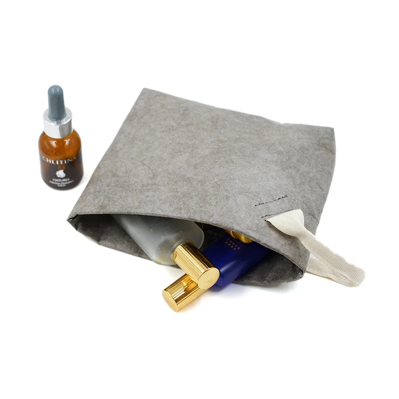 Eco - conscious & Fashion Cosmetic Bag Lightweight Durable Retro Paper Makeup Bag A Good Travel Companion