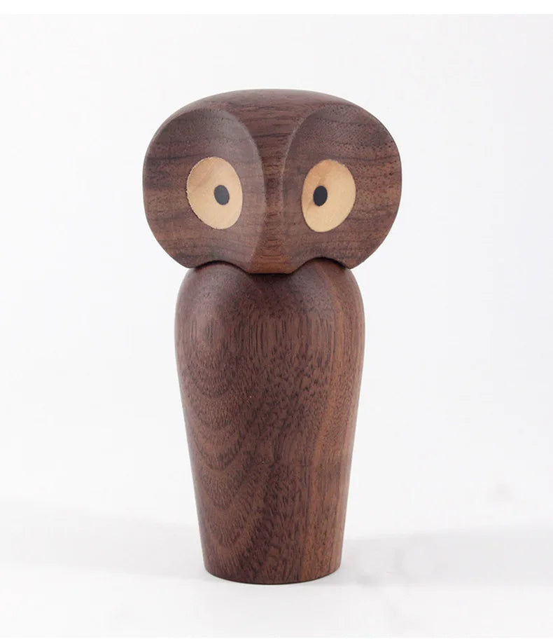 Wooden Owl Decorations, Gifts, Creative Home Decor Accessories, Decorative Figurines, Modern Miniature Sculptures