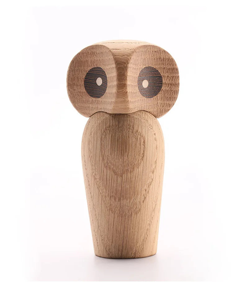 Wooden Owl Decorations, Gifts, Creative Home Decor Accessories, Decorative Figurines, Modern Miniature Sculptures