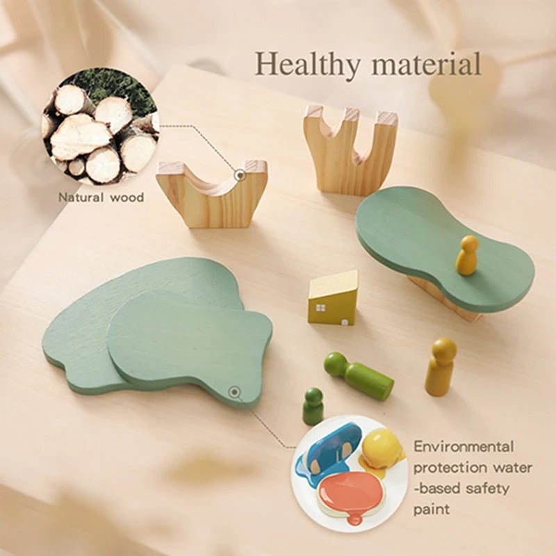 Wooden Forest Blocks Place Toy Wooden Geometric Animal Scene Placement Game Fine Educational Toy For Babies Baby Room Home Decor