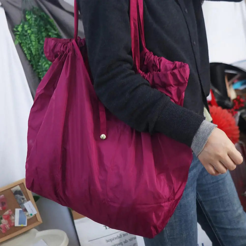 Handbag Folding Shopping Bag Large Capacity Portable Foldable Eco Bag Eco-Friendly Shoulder Pouch Grocery Storage Bag Shopping