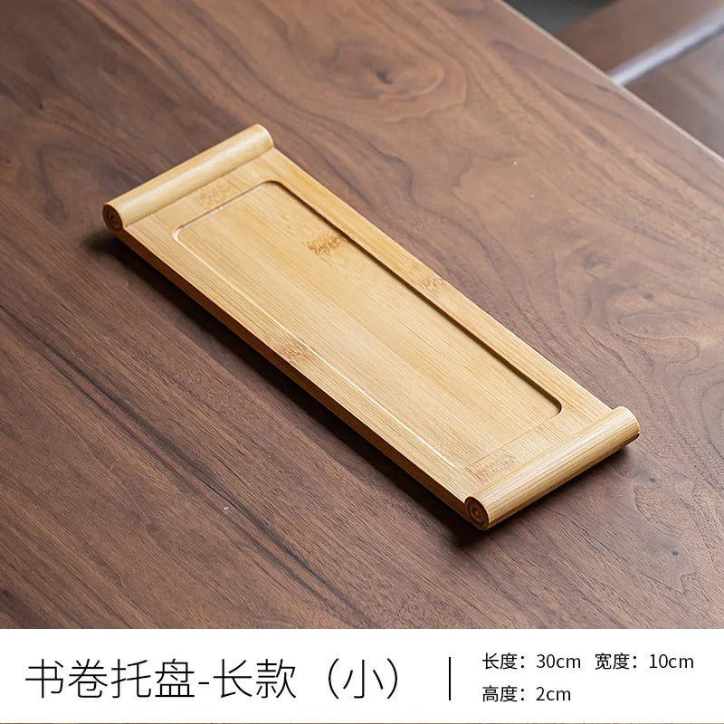 Bamboo tray rectangular Japanese bamboo wood home tea tray wooden bread barbecue tray hotel restaurant snack tray