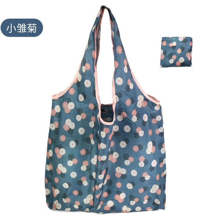 Large Foldable Reusable Eco Bag - Shoulder Shopping Tote Pouch for Grocery, Beach Toy Storage, Eco-friendly Package
