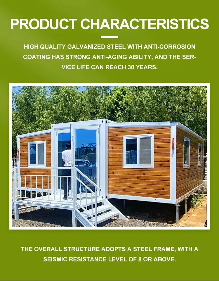 Eco Friendly Container House Folding House Mobile Portable Expandable Tiny Home Container House with Solar Panels Netherlands