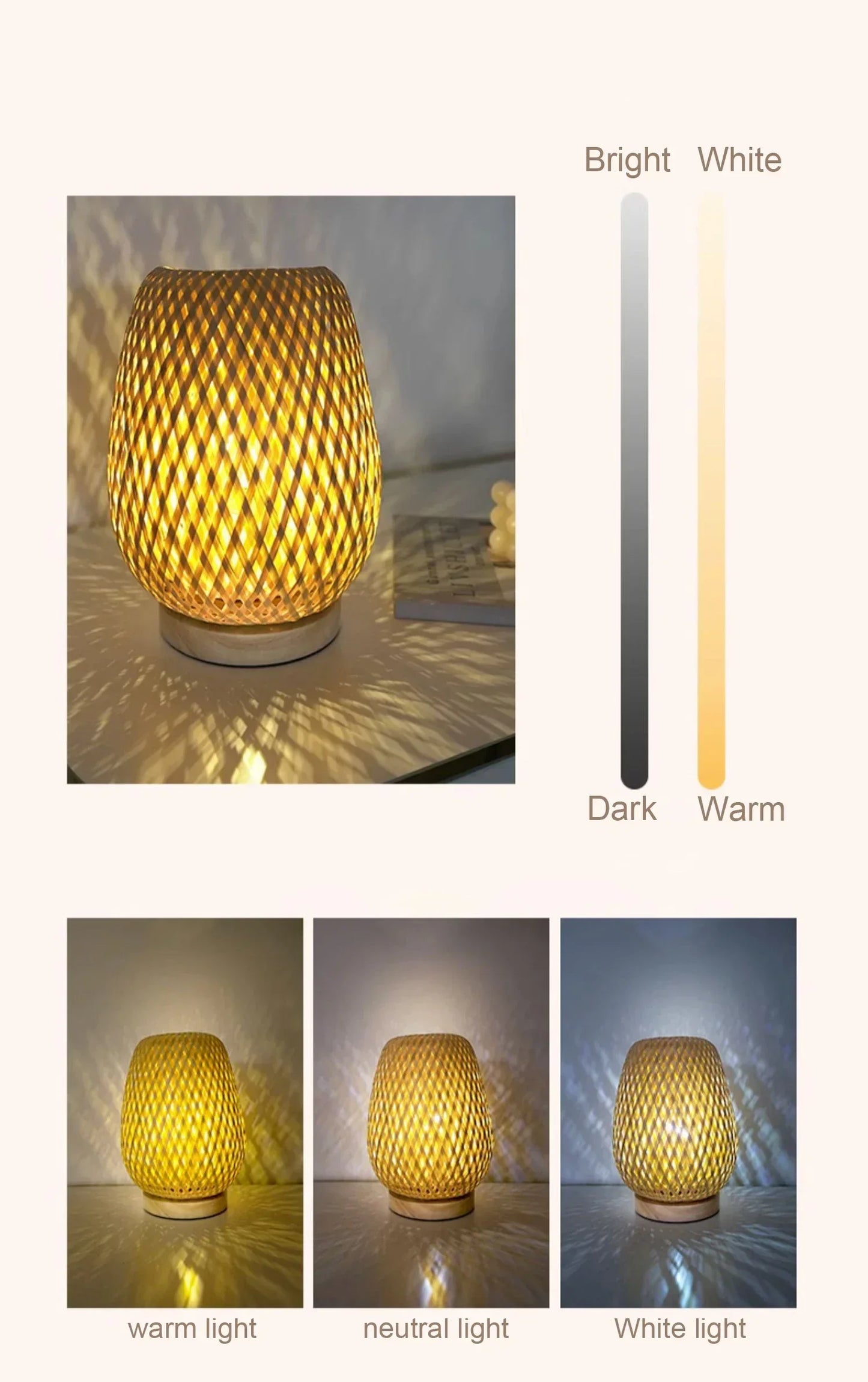 Bamboo Woven lamp Simple Bedroom Study Table Lamp Bedside Table Lamp Bamboo art Warm Decoration Desktop Decoration Table Lamp