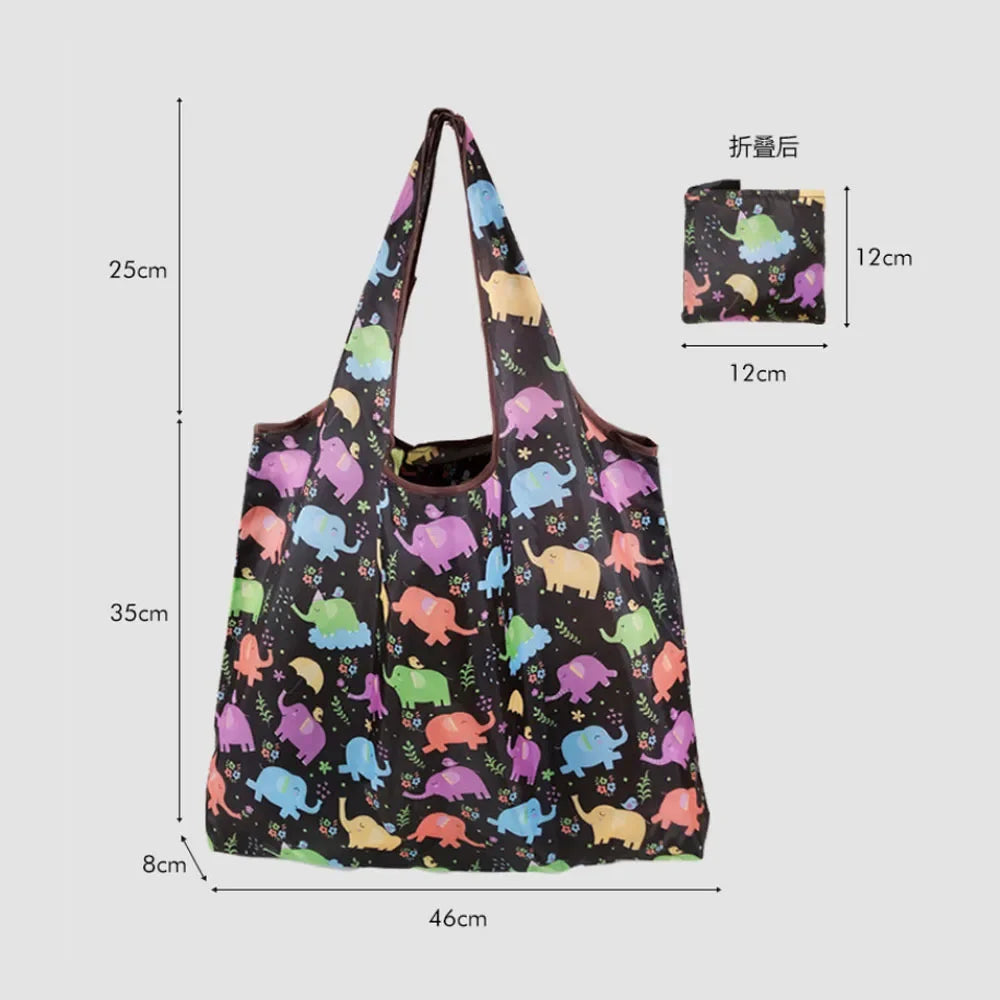 Large Foldable Reusable Eco Bag - Shoulder Shopping Tote Pouch for Grocery, Beach Toy Storage, Eco-friendly Package