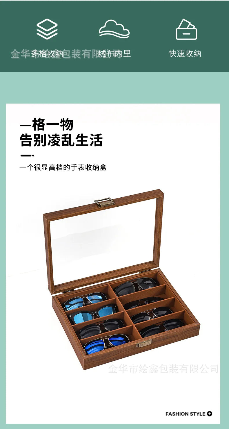 wooden watch storage and display box made of black walnut wood, multi-functional case for collecting watches, jewelry