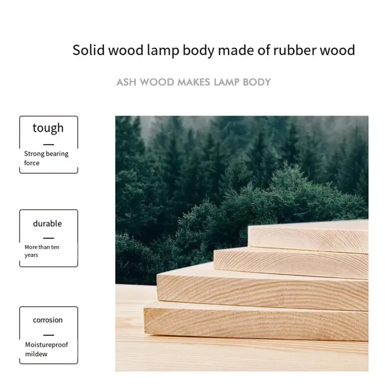 Wood Led Table Lamp Minimalist Glass Lampshade Study Bedroom Bedside Lamp Living Room Reading Home Deco Standing Lamp