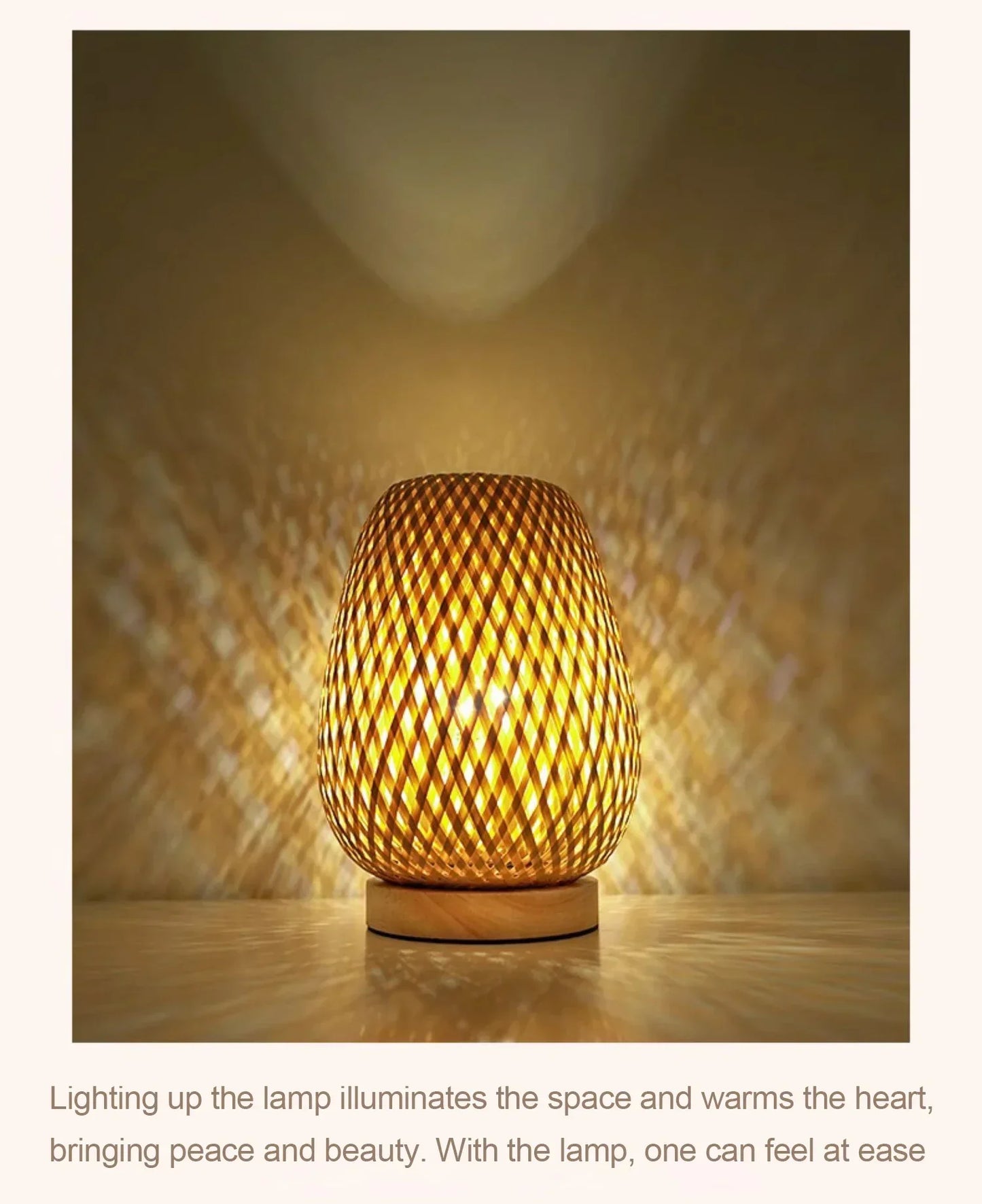 Bamboo Woven lamp Simple Bedroom Study Table Lamp Bedside Table Lamp Bamboo art Warm Decoration Desktop Decoration Table Lamp