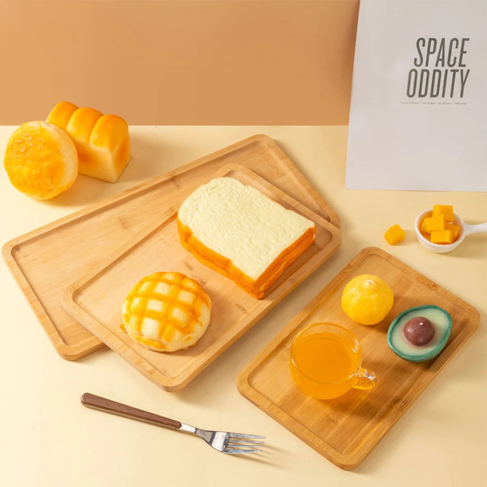 Bamboos Wood Rectangular Tea Tray Solid Wooden  Tray Tea Cups Trays Stand Tray For Kitchen Party Tea Bar Storage Tray Tableware