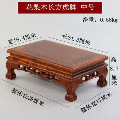 Top Wooden Pedestal Display Stand Coffee Tea Sets Miniature Base for Figurines Vases Flower Pots Incense Burner Home Decor