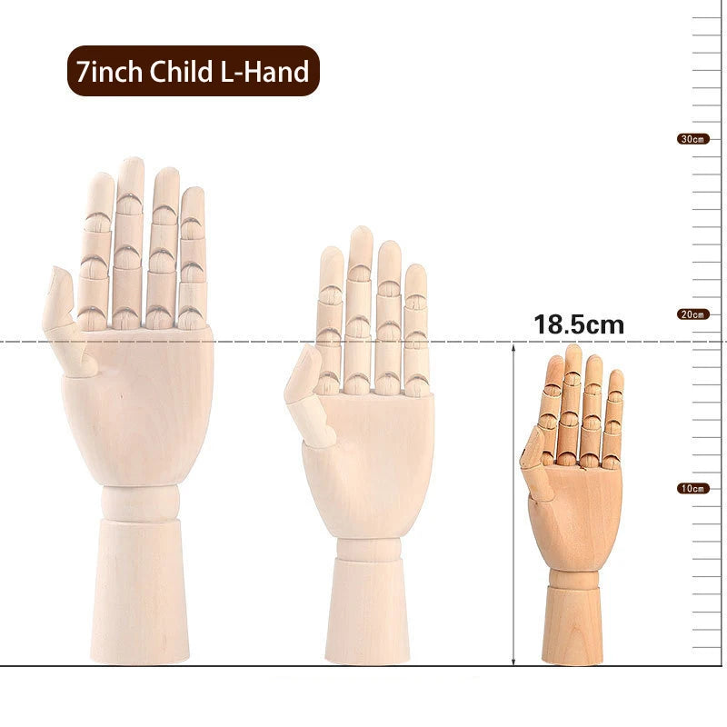Wooden Hand Man Wood Drawing Mannequin Rotatable Modle Artist Movable Limbs Human Male Miniatures Figurines Decoration Crafts