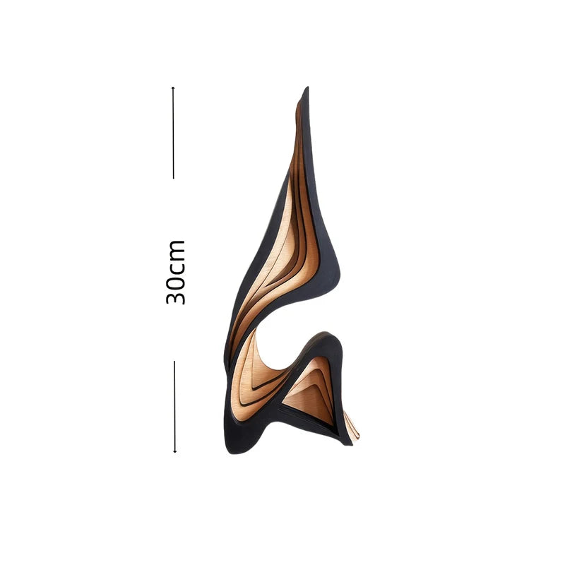 Wooden Three-dimensional Curved Artistic  Decoration   Bookshelf  Room Decoration Desktop Ornaments  Irregular Shape Artwork