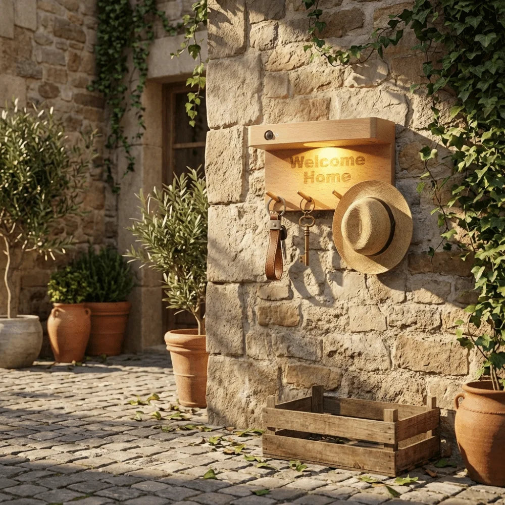Wooden Material Motion Sensor Wall Light Sensitive Motion Detection Natural Wood Finish Night Lamp Battery Operated