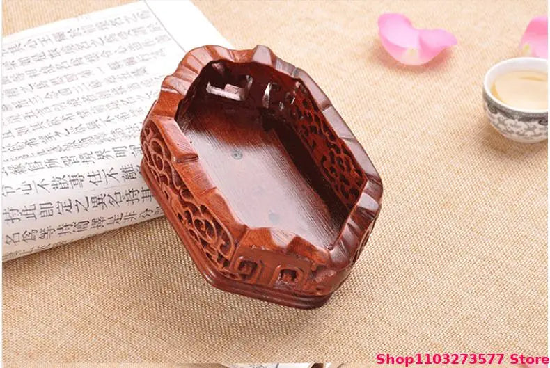 Natural Solid Wood Display Stand for Incense Burner Sculpture Figurine Handicraft Home Decor Display Base Vase Holder