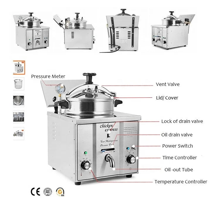 Electric fryer Commercial pressure