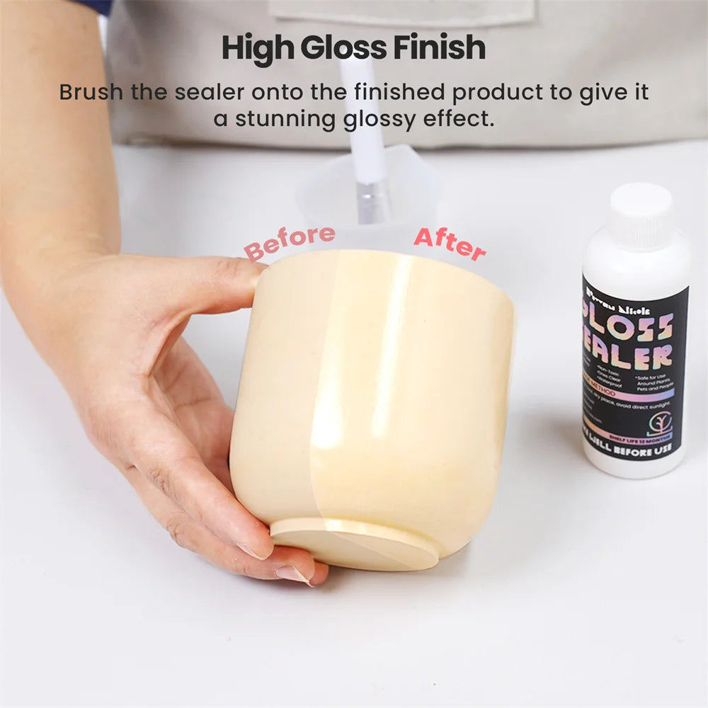 Glitter Acrylic Gloss Sealer Varnish Eco-friendly for Jesmonite Concrete Plaster Eco-friendly Acrylic Sealer Gloss Finish