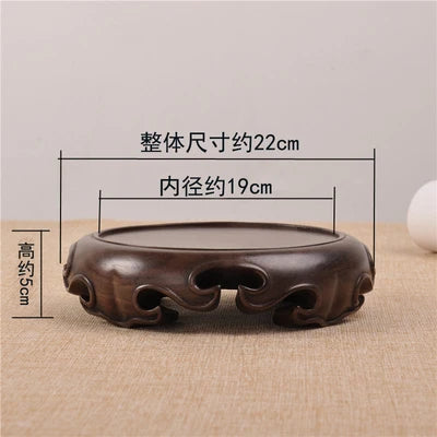 Wooden Pedestal Display Stand, Ebony Wood Carving, Handicraft, Decorative Base for Craft Tea Set, Teapot Plants, Ornaments Dis