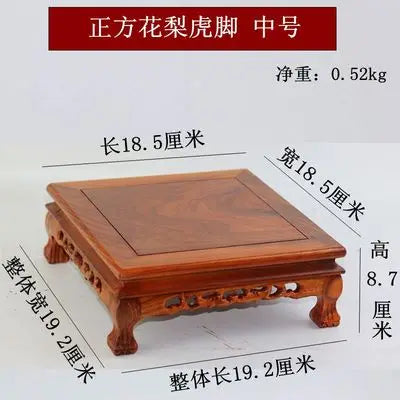 Top Wooden Pedestal Display Stand Coffee Tea Sets Miniature Base for Figurines Vases Flower Pots Incense Burner Home Decor
