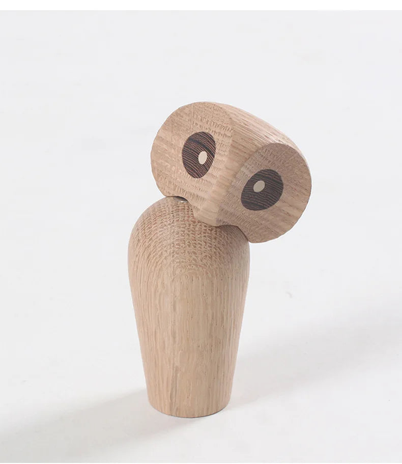 Wooden Owl Decorations, Gifts, Creative Home Decor Accessories, Decorative Figurines, Modern Miniature Sculptures