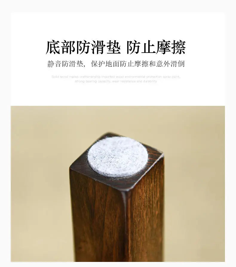 Wood Round Stool, Walnut Color Small Footstool for Sofa Tea Table, Home Entryway Seat Cushion