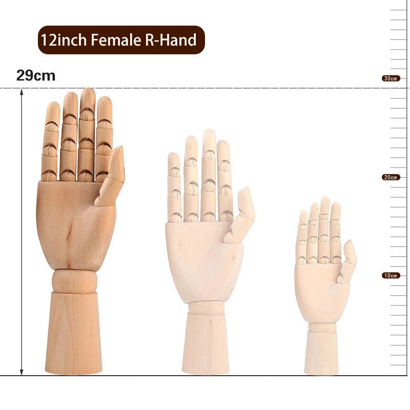 Wooden Hand Man Wood Drawing Mannequin Rotatable Modle Artist Movable Limbs Human Male Miniatures Figurines Decoration Crafts
