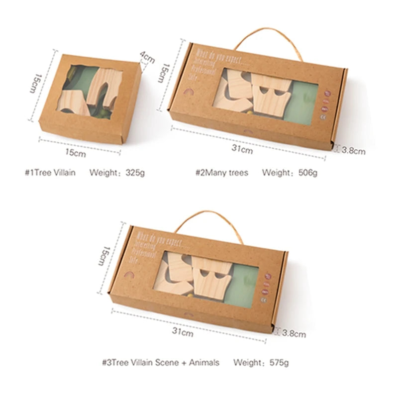 Wooden Forest Blocks Place Toy Wooden Geometric Animal Scene Placement Game Fine Educational Toy For Babies Baby Room Home Decor